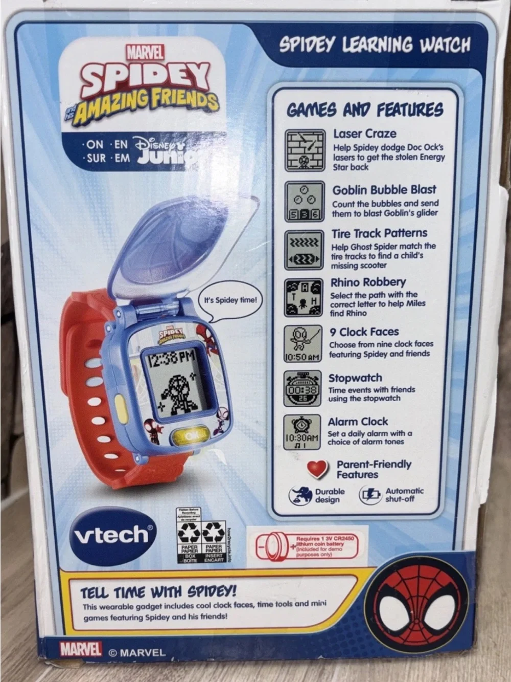 New VTech Spidey and His Amazing Friends Learning Watch